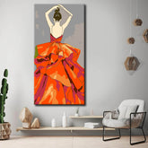 Painting by Numbers Art Woman with Big Orange Skirt
